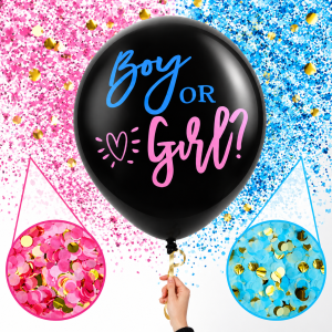 Globo Gender Reveal Boy or Girl con Confeti Rosa y Azul